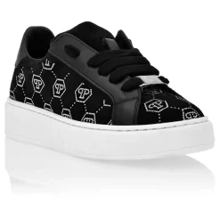 Baskets basses en daim Monogram Strass