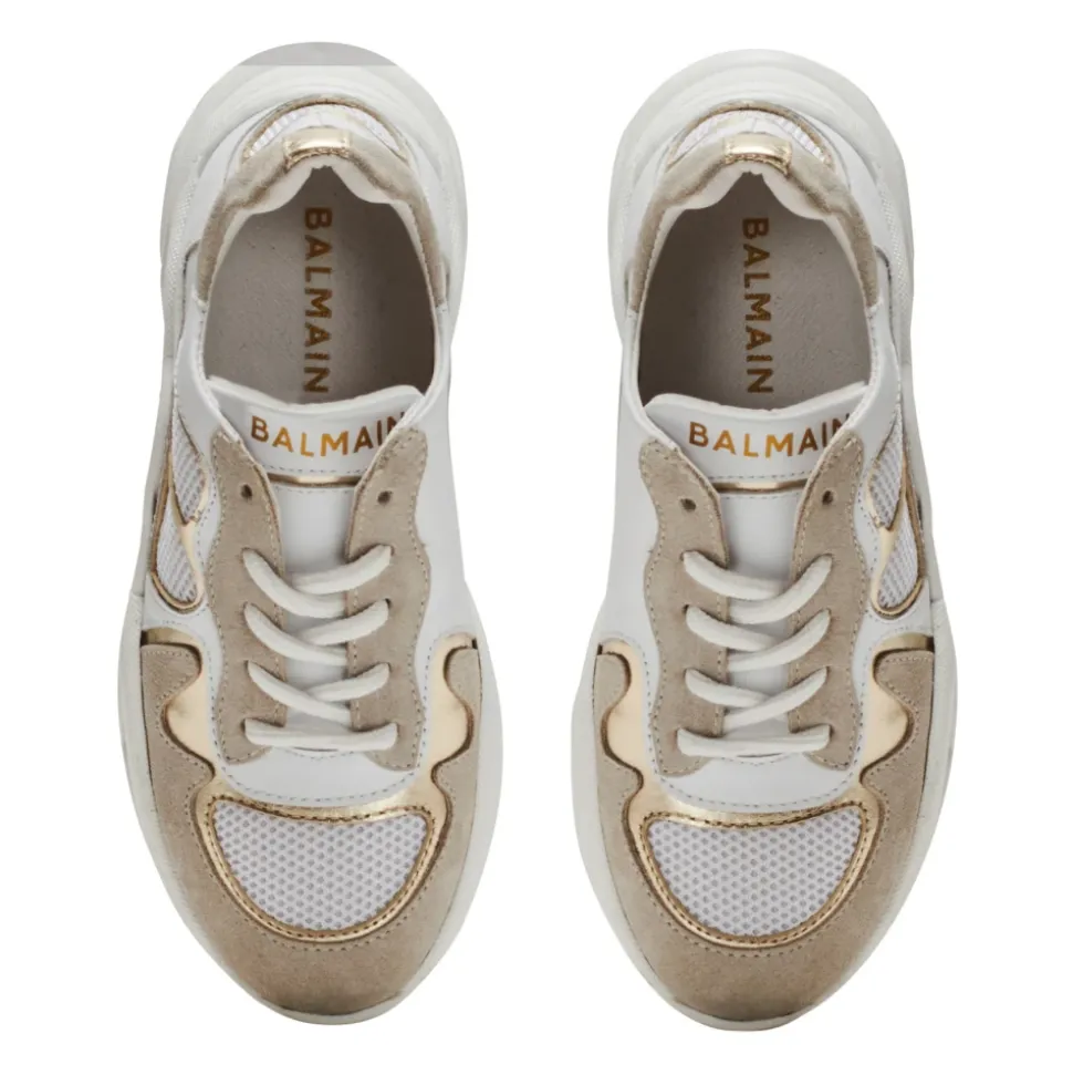 Baskets en cuir et en maille