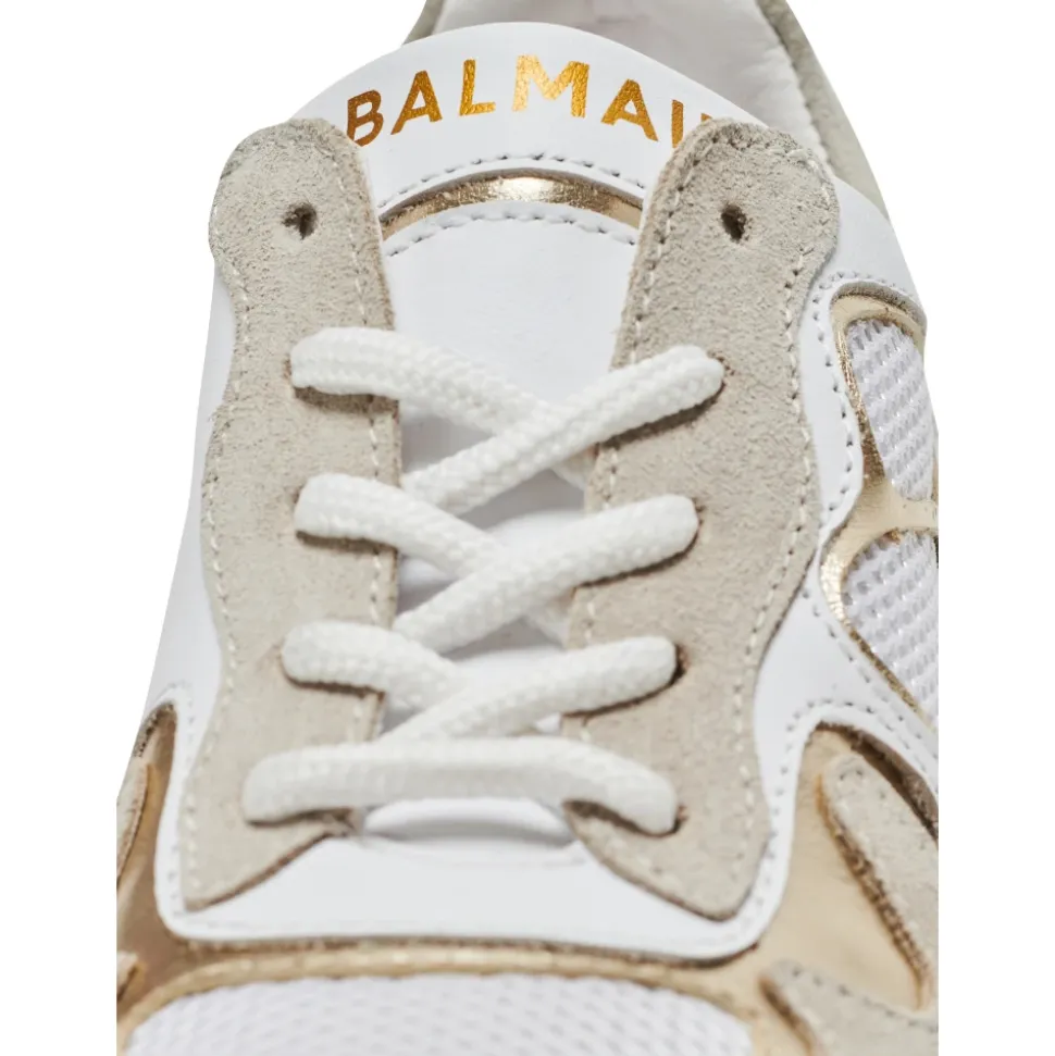 Baskets en cuir et en maille