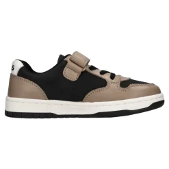 Baskets en cuir et tissu
