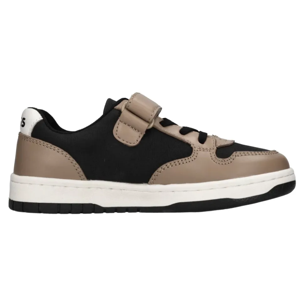 Baskets en cuir et tissu