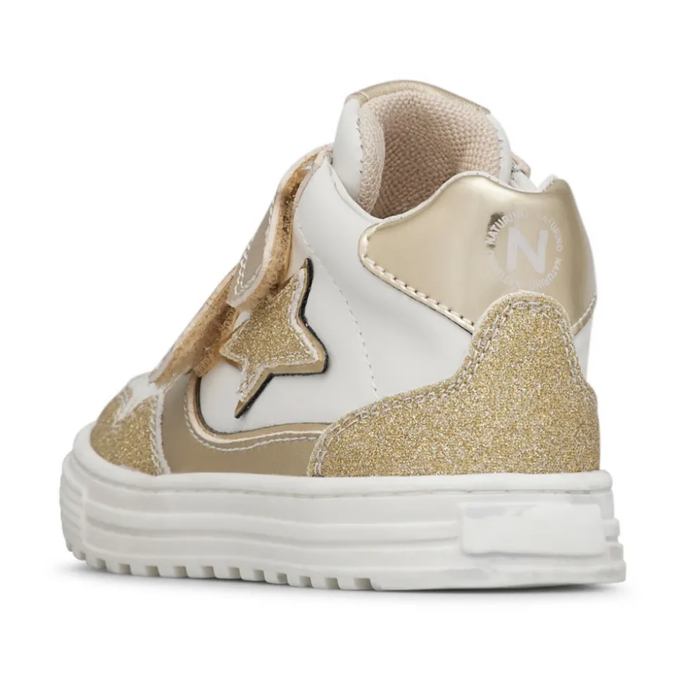 Baskets en cuir et tissu pailleté HESS HIGH 3 VL.