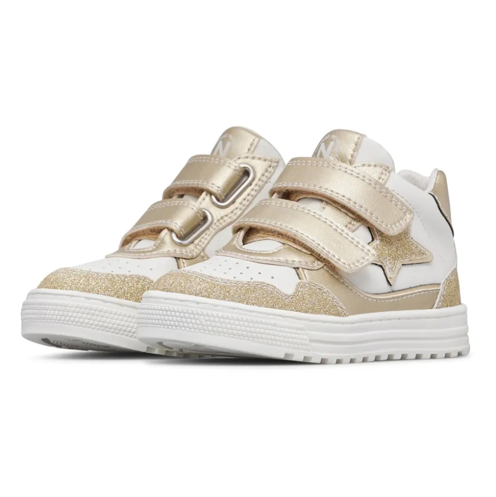 Baskets en cuir et tissu pailleté HESS HIGH 3 VL.