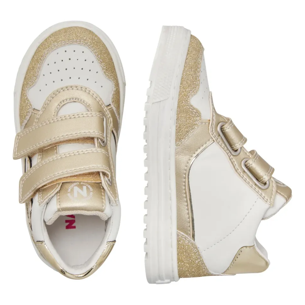 Baskets en cuir et tissu pailleté HESS HIGH 3 VL.