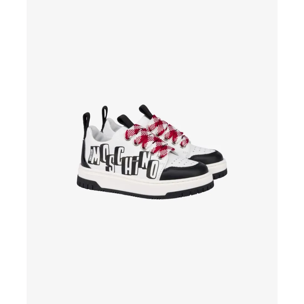 Baskets en cuir Nappa avec logo