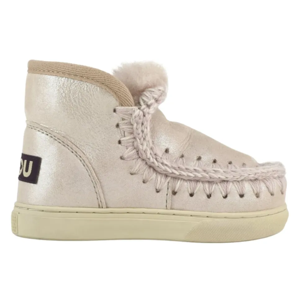 Baskets Enfants Rose Lurex Slip-On