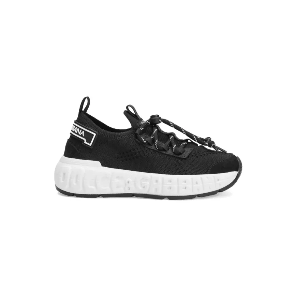 Baskets en jersey et cuir de veau velours