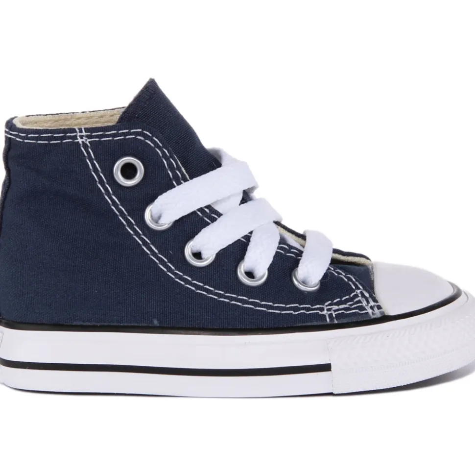 Baskets Montantes en Toile Bleu Marine