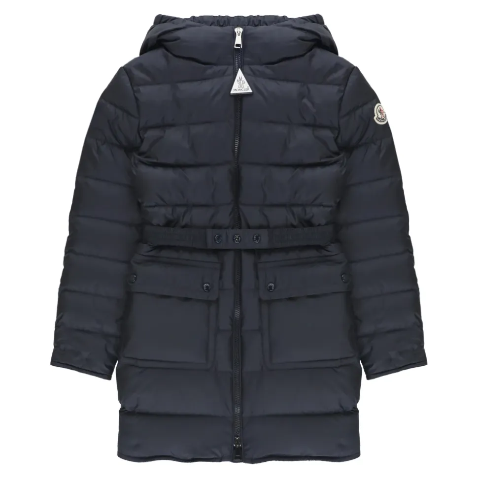 Bleu Enfants Manteau Long Capuche