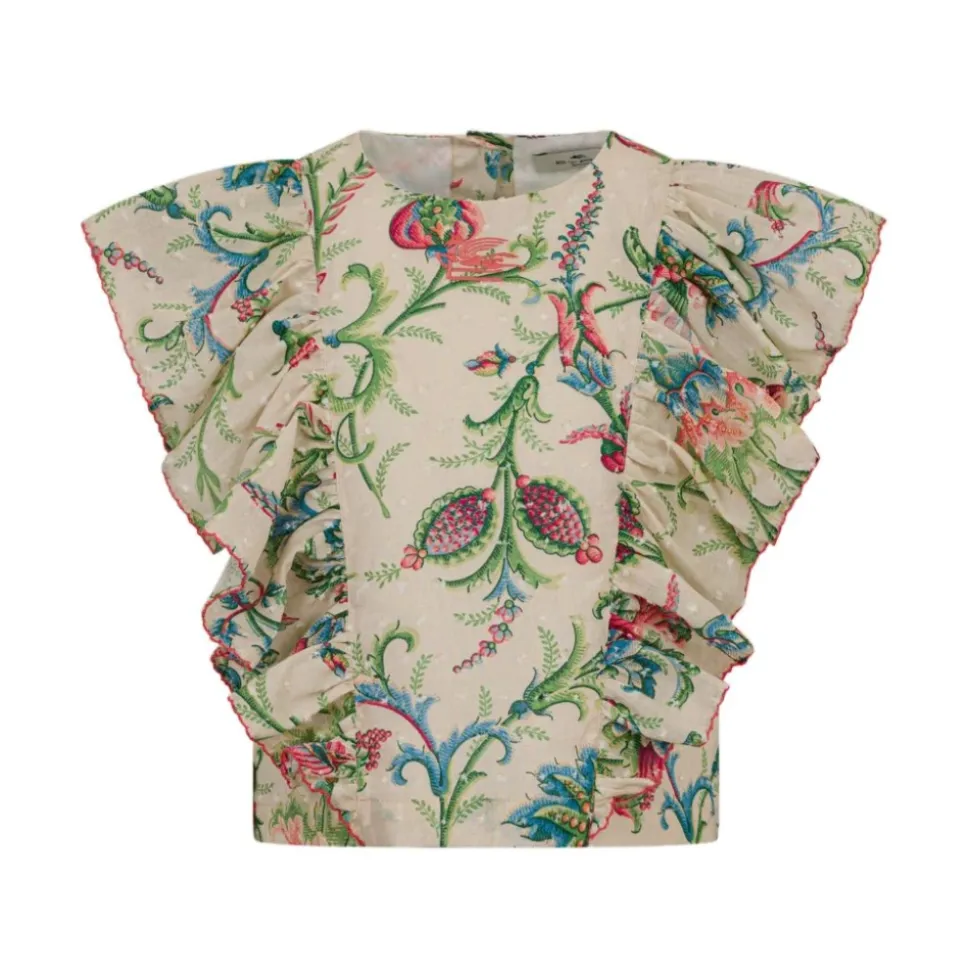 Blouse à volants florale
