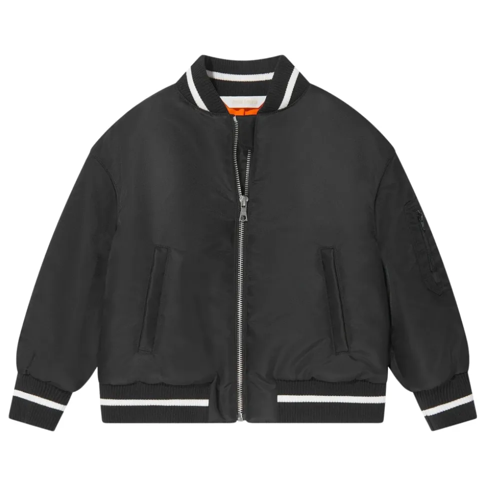 Bomber avec logo incurvé en noir