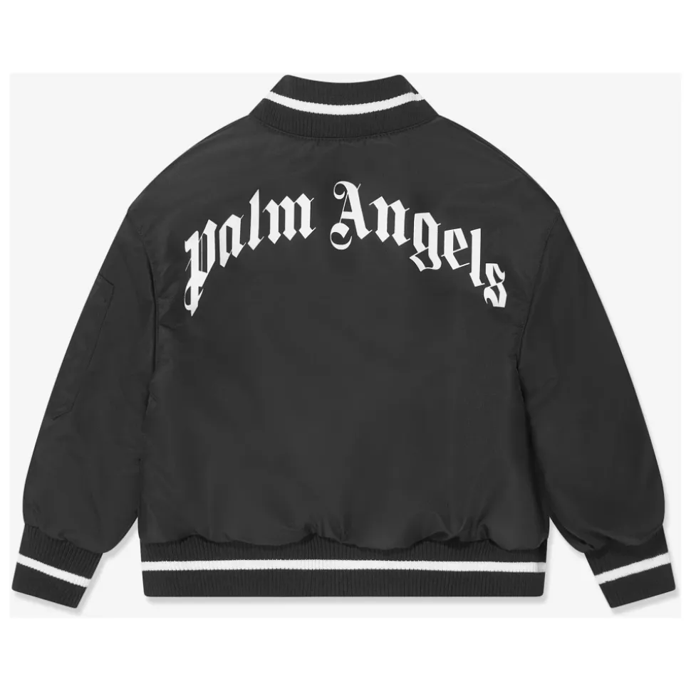 Bomber avec logo incurvé en noir