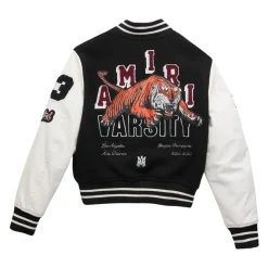 Bomber noir avec broderie multicolore