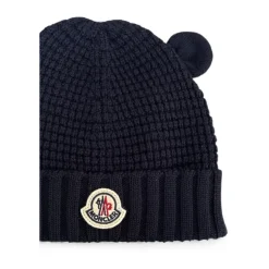 Bonnet en maille gaufrée avec écusson logo