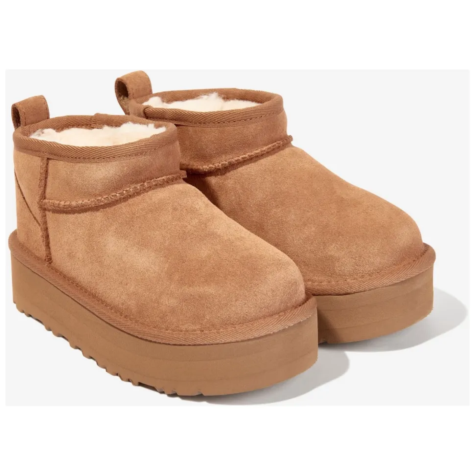 Bottes Classiques Ultra Mini Plateforme en Marron
