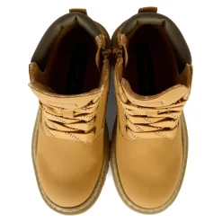 Bottes de Motard Jaune Ocre avec Faux Fur