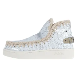 Bottes Enfants Blanches à Paillettes Faites Main