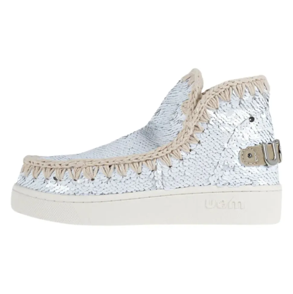 Bottes Enfants Blanches à Paillettes Faites Main
