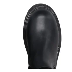 Bottes Hautes en Cuir Noir Legging