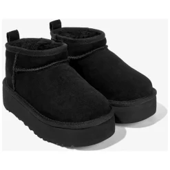 Bottes Noires Ultra Mini à Plateforme Classiques