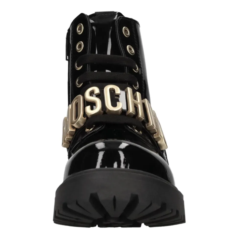 Bottines à Bride en Cuir Verni