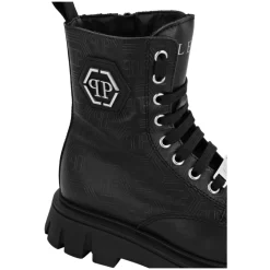 Bottines Mi-Hautes en Cuir Nappa avec Monogramme Hexagonal
