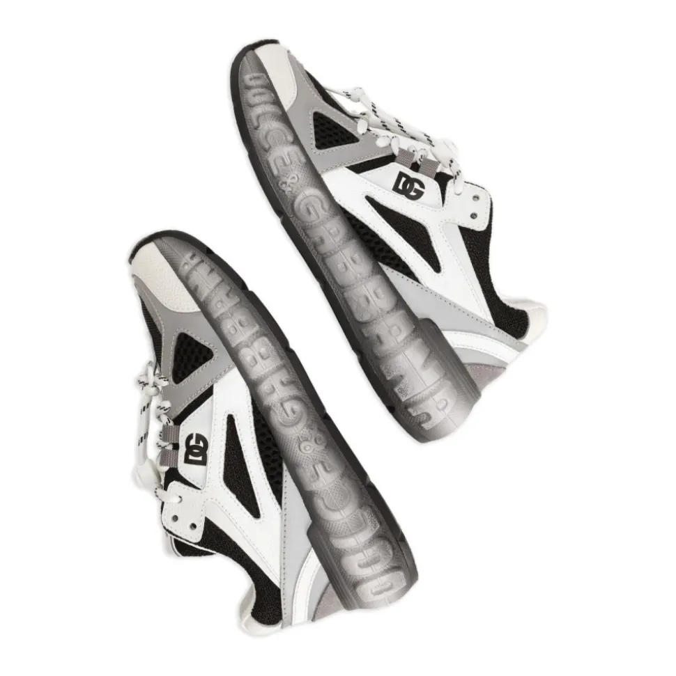 Bounce 12 Nylon and Calfskin Sneakers