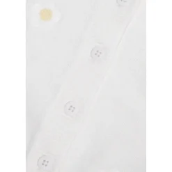 Cardigan avec motif floral, Coton biologique, Blanc