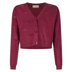 Cardigan en viscose avec strass logo