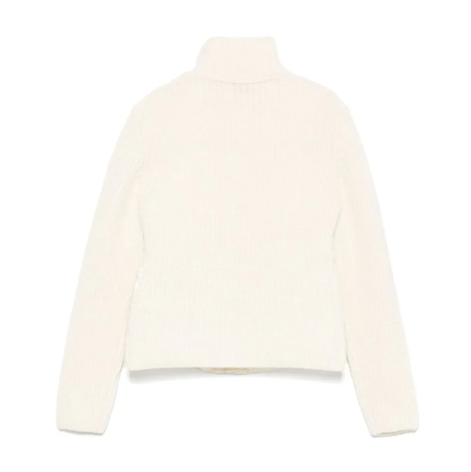 Cardigan Zippé en Laine Rembourrée