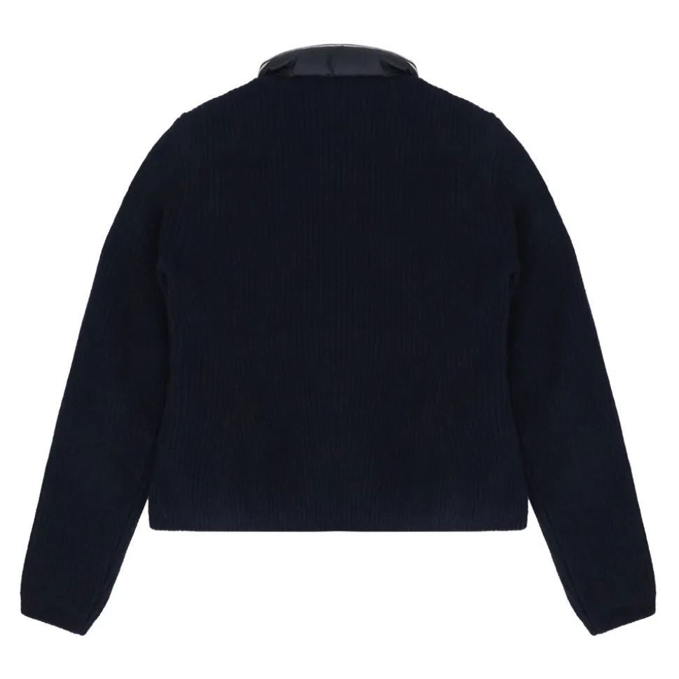 Cardigan Zippé Matelassé en Coton