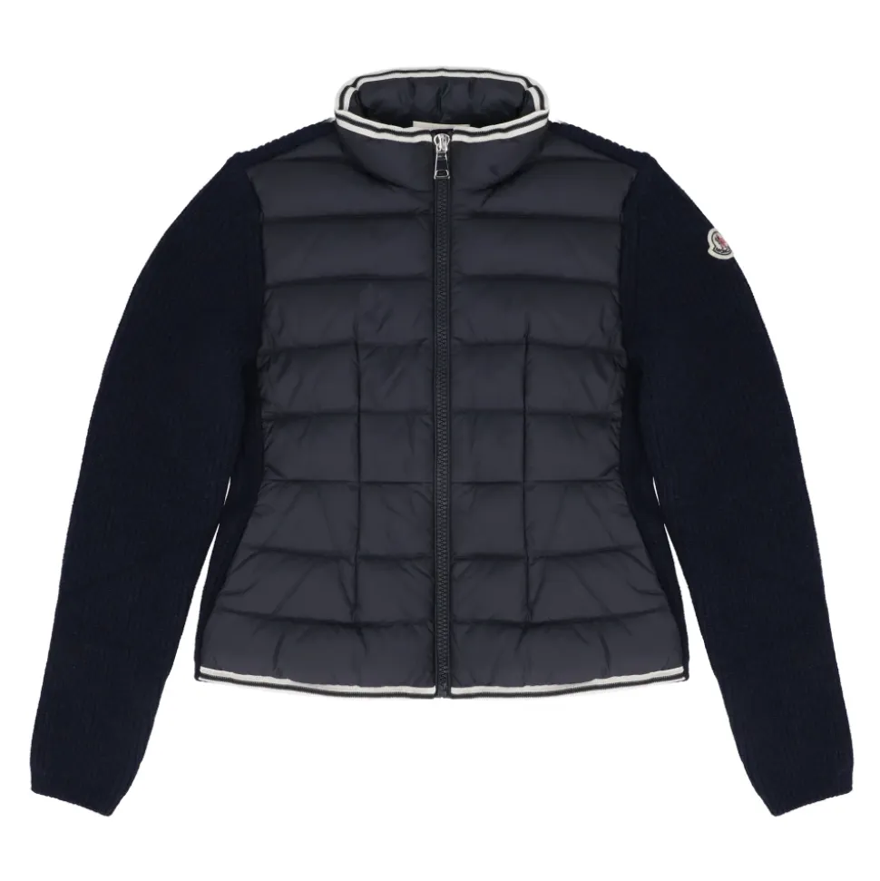 Cardigan Zippé Matelassé en Coton