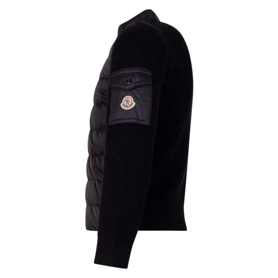 Cardigan zippé rembourré en coton