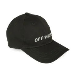 Casquette Noire en Coton avec Logo Brodé