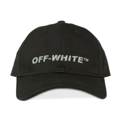 Casquette Noire en Coton avec Logo Brodé