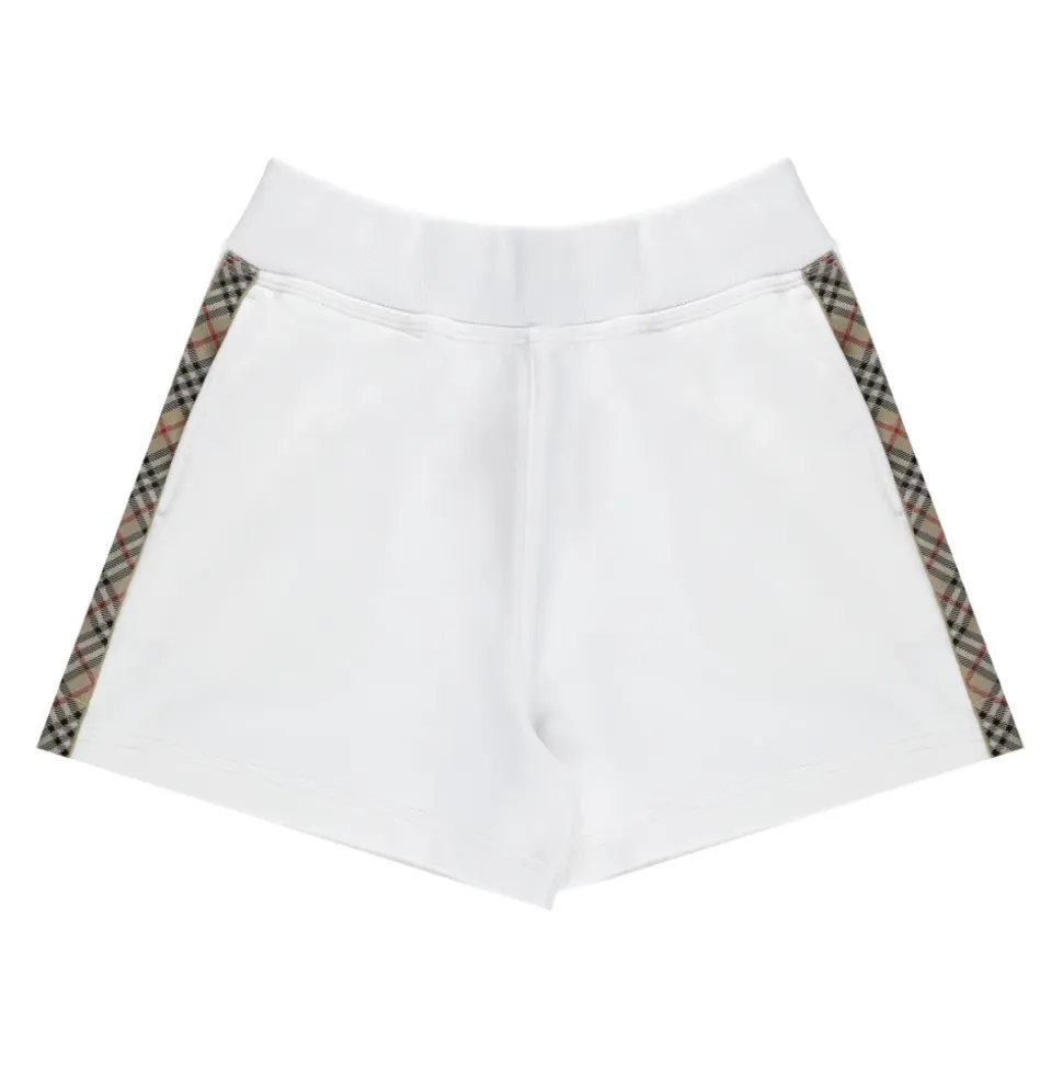Caterina Check-Trim Cotton Shorts