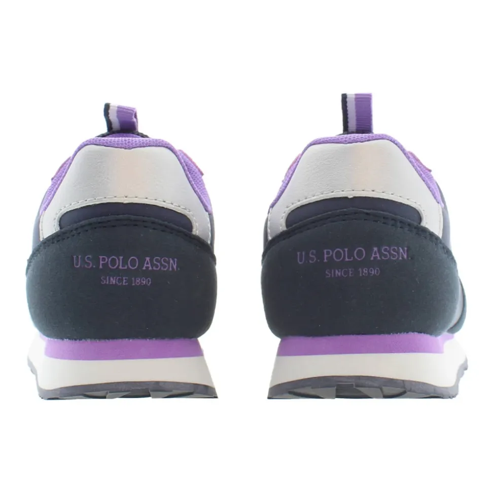 Chaussures de sport violettes avec détails contrastés