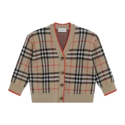 Check Wool Cardigan