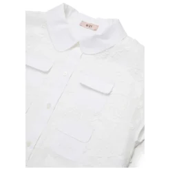 Chemise à Appliqués Floraux et Quatre Poches