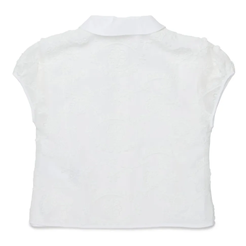 Chemise à Appliqués Floraux et Quatre Poches