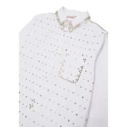 Chemise avec strass et perles
