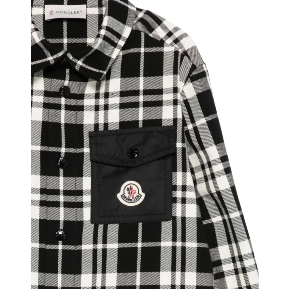 Chemise à Carreaux en Coton avec Poche en Nylon