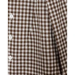 Chemise en coton et lin à carreaux