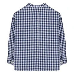 Chemise en coton et lin à carreaux