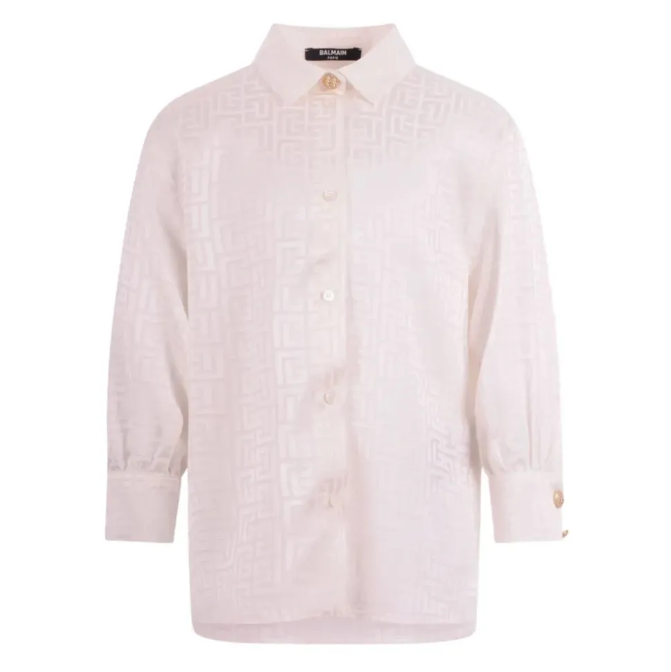 Chemise en jacquard monogramme en viscose