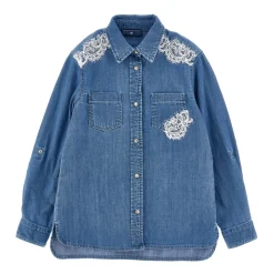 Chemise en jean brodée