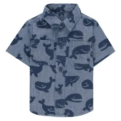 Chemise en jean imprimé baleine