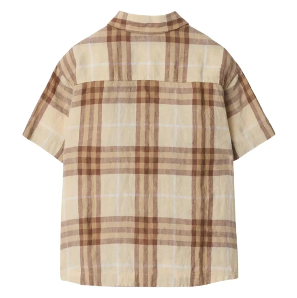 Chemise en lin à carreaux