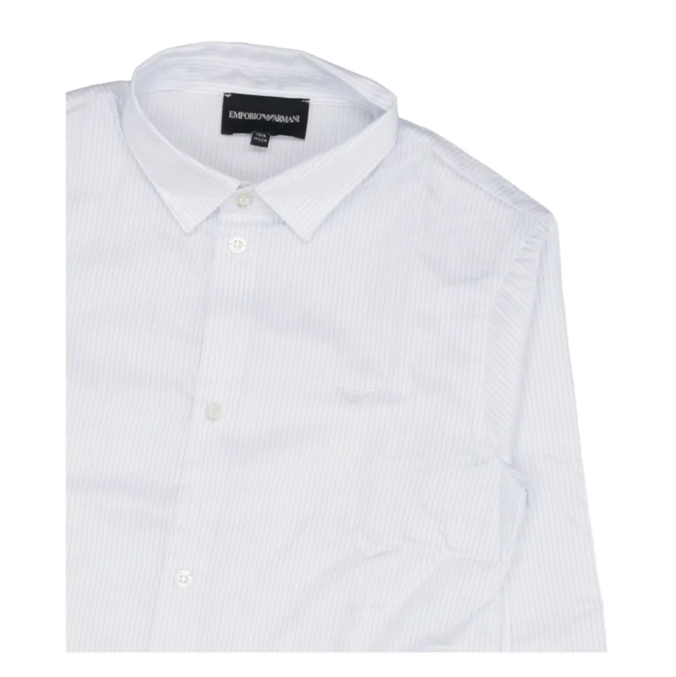 Chemise en popeline avec broderie d'aigle monochromatique