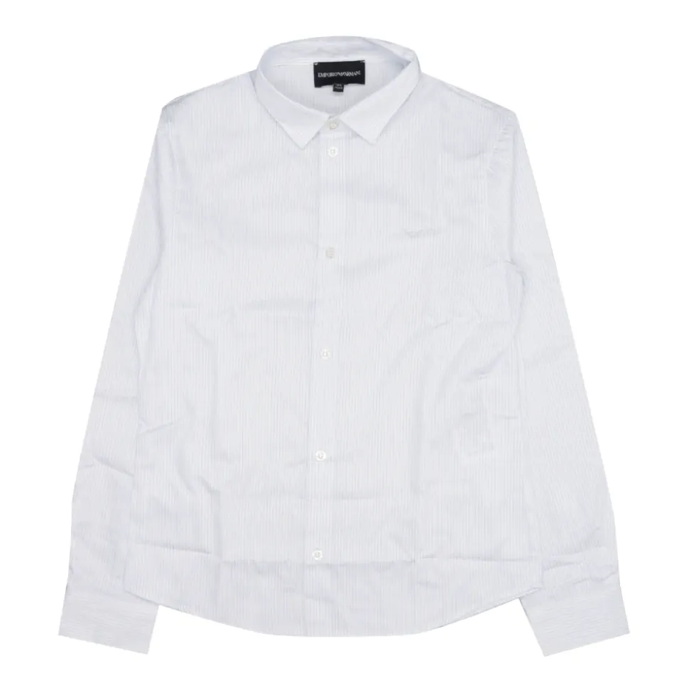 Chemise en popeline avec broderie d'aigle monochromatique